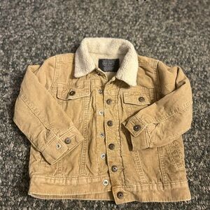 Old Navy Kids Tan Corduroy Jacket with Sherpa Collar
